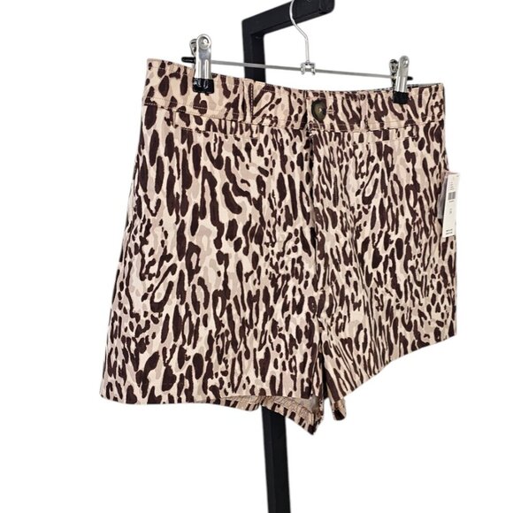 Anthropologie Maeve The Ettie Shorts, Animal Print, Brown, High Rise, Size 30 - Picture 9 of 9